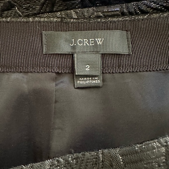 J. Crew jacquard print black faux wrap mini skirt size 2 - Picture 4 of 6